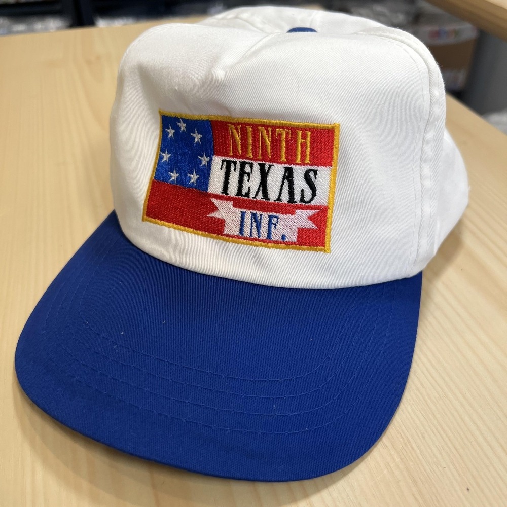 Ninth Texas INF Hat Cap Snap Back Mens One Size White Blue Flag Patch